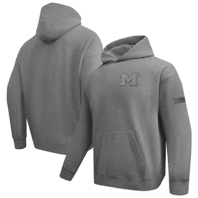 Pro Standard Gray Michigan Wolverines Neutral Pullover Hoodie