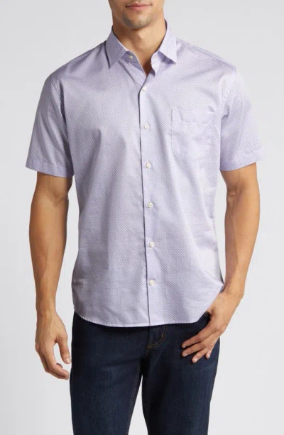 Peter Millar Crown First Squeeze Short Sleeve Cotton Button-up Shirt In Palmer Pink