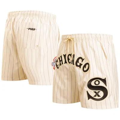Pro Standard Cream Chicago White Sox Pinstripe Retro Classic Woven Shorts