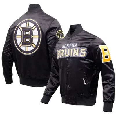 Pro Standard Black Boston Bruins Classic Satin Full-snap Jacket