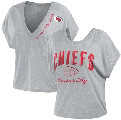Wear By Erin Andrews Heather Gray Kansas City Chiefs Reversible T-shirt