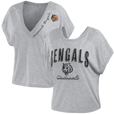 Wear By Erin Andrews Heather Gray Cincinnati Bengals Reversible T-shirt