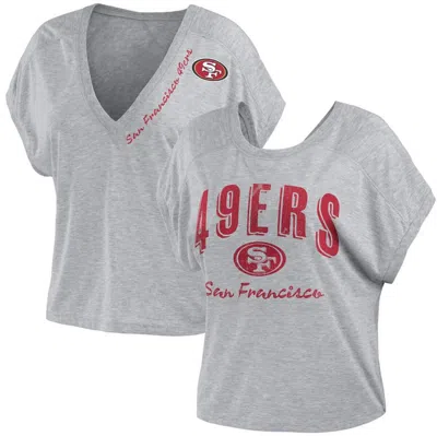Wear By Erin Andrews Heather Gray San Francisco 49ers Reversible T-shirt