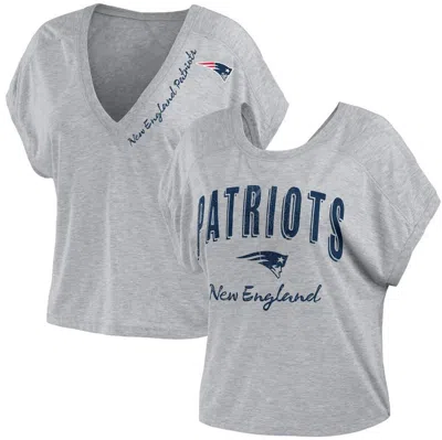 Wear By Erin Andrews Heather Gray New England Patriots Reversible T-shirt