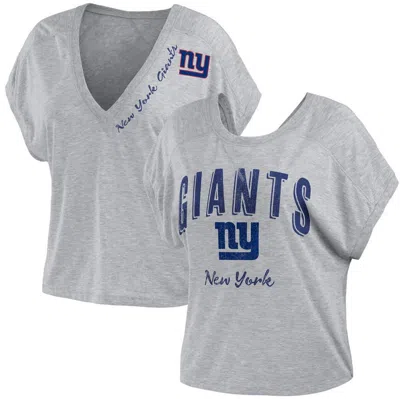 Wear By Erin Andrews Heather Gray New York Giants Reversible T-shirt