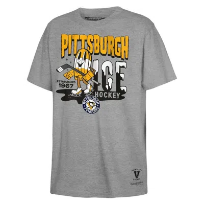 Mitchell & Ness Kids' Youth  Grey Pittsburgh Penguins Popsicle T-shirt