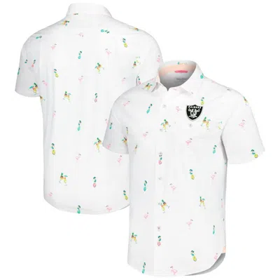 Tommy Bahama White Las Vegas Raiders Nova Wave Flocktail Button-up Shirt