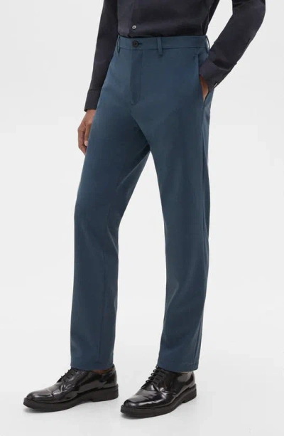 Theory Zaine Precision Ponte Knit Trousers In Deep Sea Blue