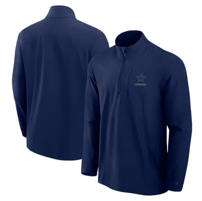 Fanatics Signature Navy Dallas Cowboys Front Office Woven Quarter-zip Jacket