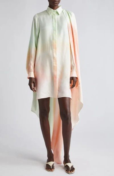 Zimmermann Natura Scarf-detailed Silk Chiffon Mini Dress In Multicolor
