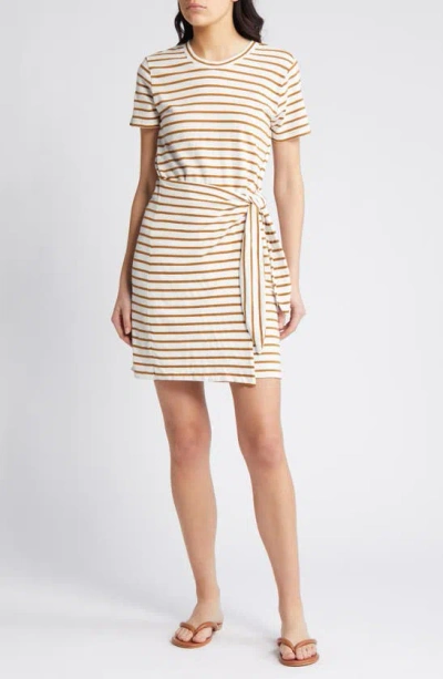 Rails Edie Striped Wrap Mini Dress In Carmel Stripe