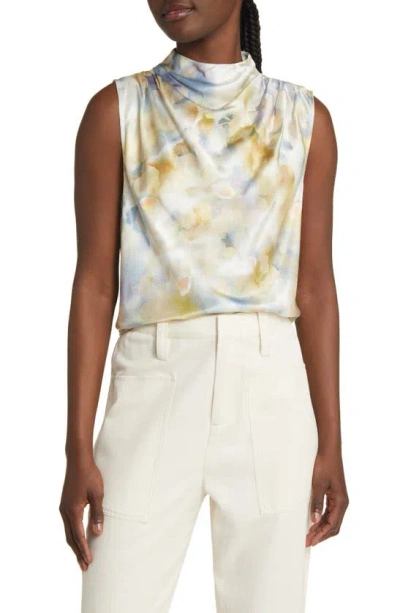 Rails Kaleen Draped Funnel Neck Top In Diffused Blossom