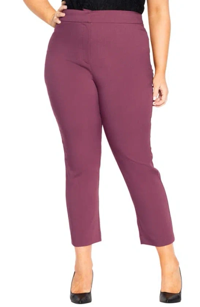 City Chic Sophie Crop Trousers In Roseberry