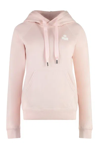 Isabel Marant Étoile Logo Flocked Drawstring Hoodie In Pink