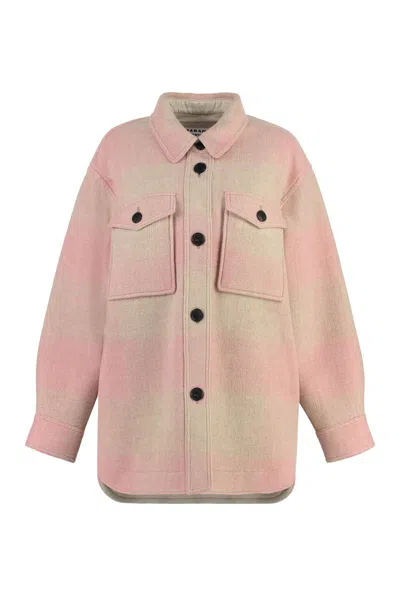 Isabel Marant Étoile Marveli Wool Overshirt In Pink