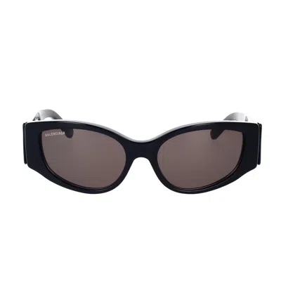 Balenciaga Bb0258s Sunglasses In 001 Black Black Grey