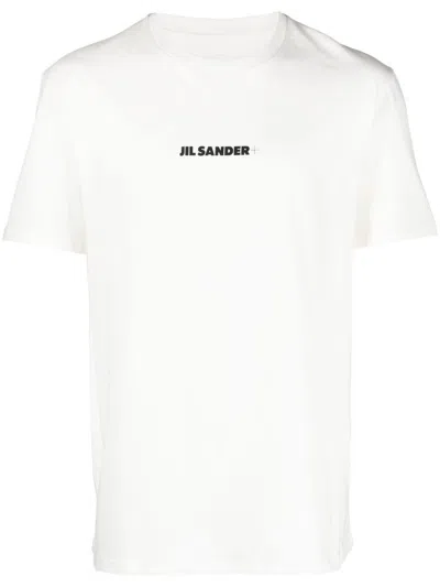 Jil Sander Logo + T-shirt In Ivory