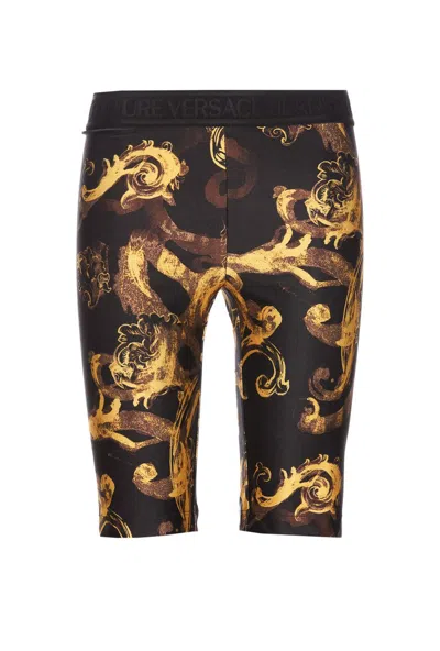 Versace Jeans Couture Barocco Print Cycling Shorts In Black