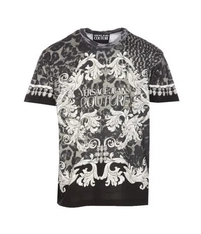 Versace Jeans Couture Animal Baroque T-shirt In Black