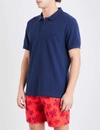 Vilebrequin Mens Bleu Marine Palatin Logo-embroidered Cotton Polo Shirt In Navy
