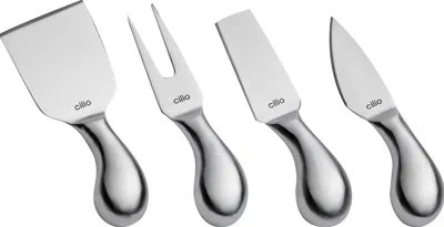 Cilio Piave 4 Piece Cheese Knife Set, Stainless Steel In Gray