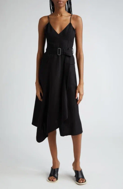 A.l.c Jacquelyn Belted A-line Midi Dress In Black
