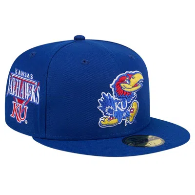 New Era Royal  Kansas Jayhawks Throwback 59fifty Fitted Hat