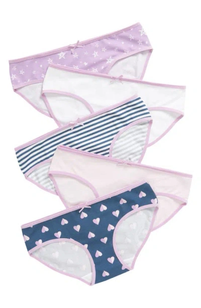 Nordstrom Kids' Assorted 5-pack Hipster Briefs In Hearts And Stars Pack