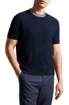 Ted Baker Hanam Regular Fit Short Sleeve Sweater In Navy