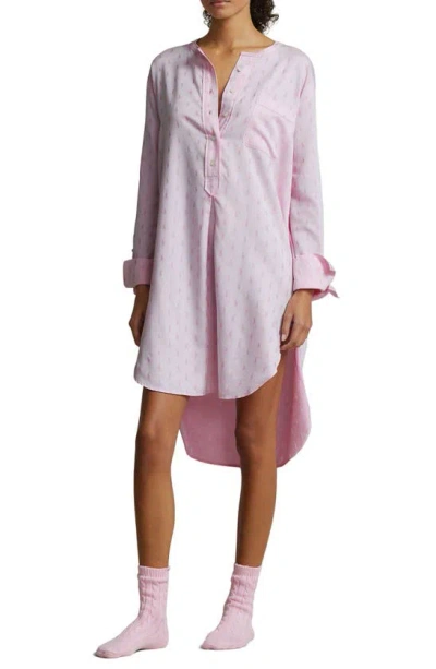 Polo Ralph Lauren Logo Long Nightshirt In Prism Pink