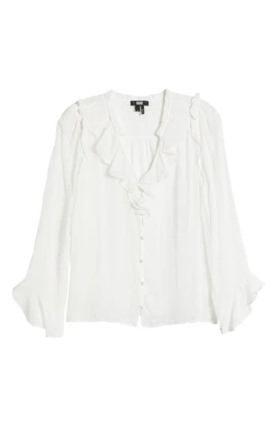 Paige Avina Long Sleeve Button-up Top In White