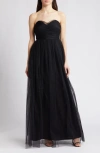Chelsea28 Strapless Tulle Gown In Black