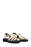 Allsaints Nessa Chunky Leather Sandals In Metallic Gold