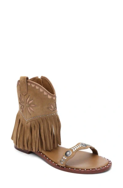 Ash Paquito Fringe Sandal In Brown