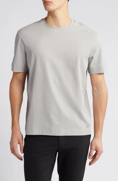 Emporio Armani Texture Stripe T-shirt In Grey