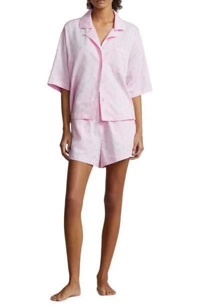Polo Ralph Lauren Jacquard Polo Player Pajama Set In Prism Pink