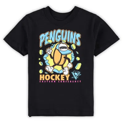 Outerstuff Kids' Toddler Black Pittsburgh Penguins Break Through T-shirt