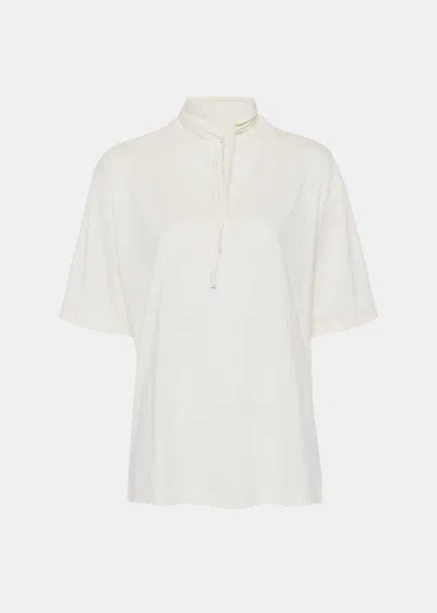 Lemaire Lemon Glaze Belted Rib T-shirt Dress In White