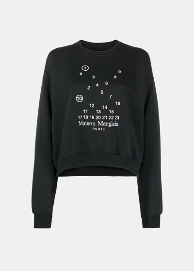 Maison Margiela Black Numbers-motif Cotton Sweatshirt