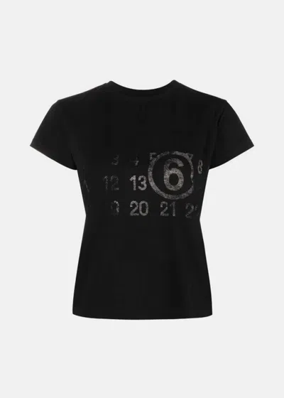Mm6 Maison Margiela Black Cotton T-shirt
