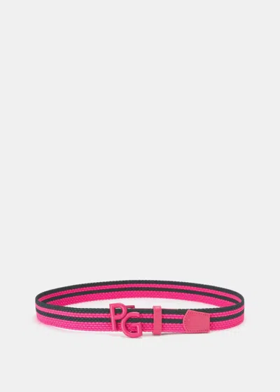 Pearly Gates Pink Line Rubber Mesh Belt