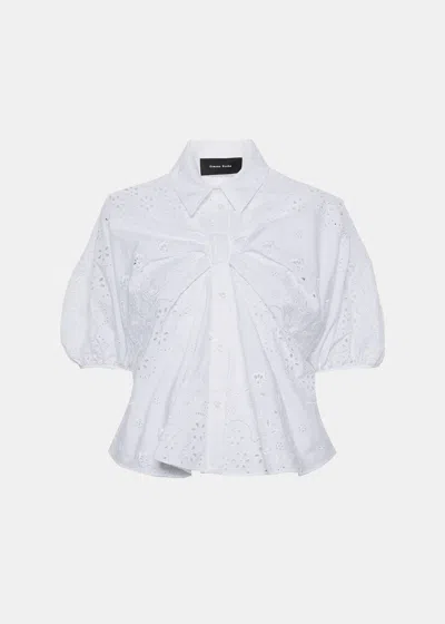 Simone Rocha Broderie Anglaise Cotton Blouse In White