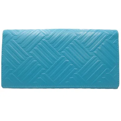 Bottega Veneta Intrecciato Blue Leather Wallet  ()