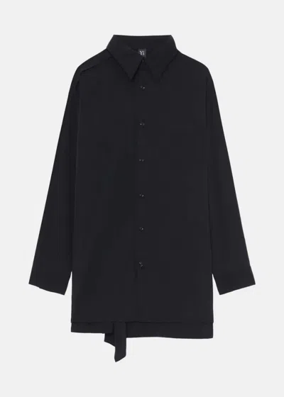 Y's Straight-point Collar Button-down Shirt In Black