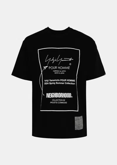 Yohji Yamamoto X Neighborhood Logo-print Cotton T-shirt In White