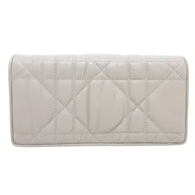 Dior Cannage Stitch Grey Leather Wallet  ()
