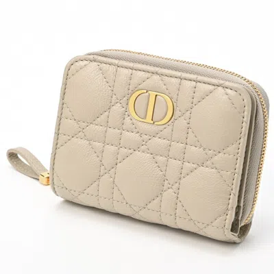 Dior Caro Beige Leather Wallet  ()