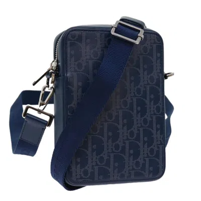 Dior Oblique Navy Canvas Shoulder Bag () In Blue
