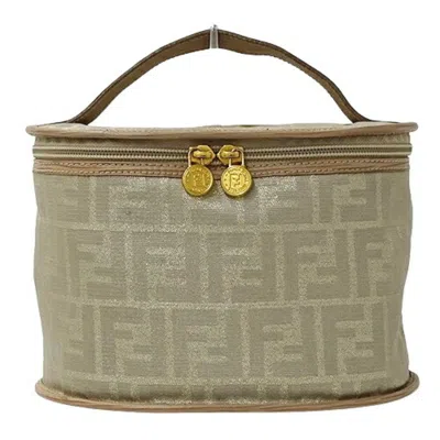 Fendi Gold Canvas Clutch Bag () In Brown