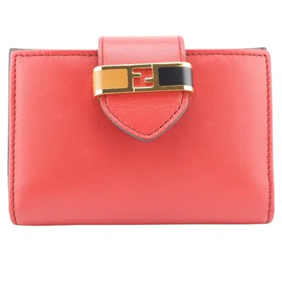 Fendi Red Leather Wallet  ()